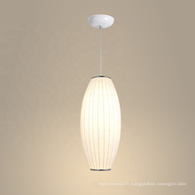 Lampe suspendue minimaliste en tissu de style blanc nordique pour la décoration de la maison